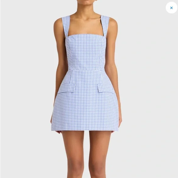 Amanda Uprichard Bethany Blue Gingham Women's skort - Picture 1 of 3